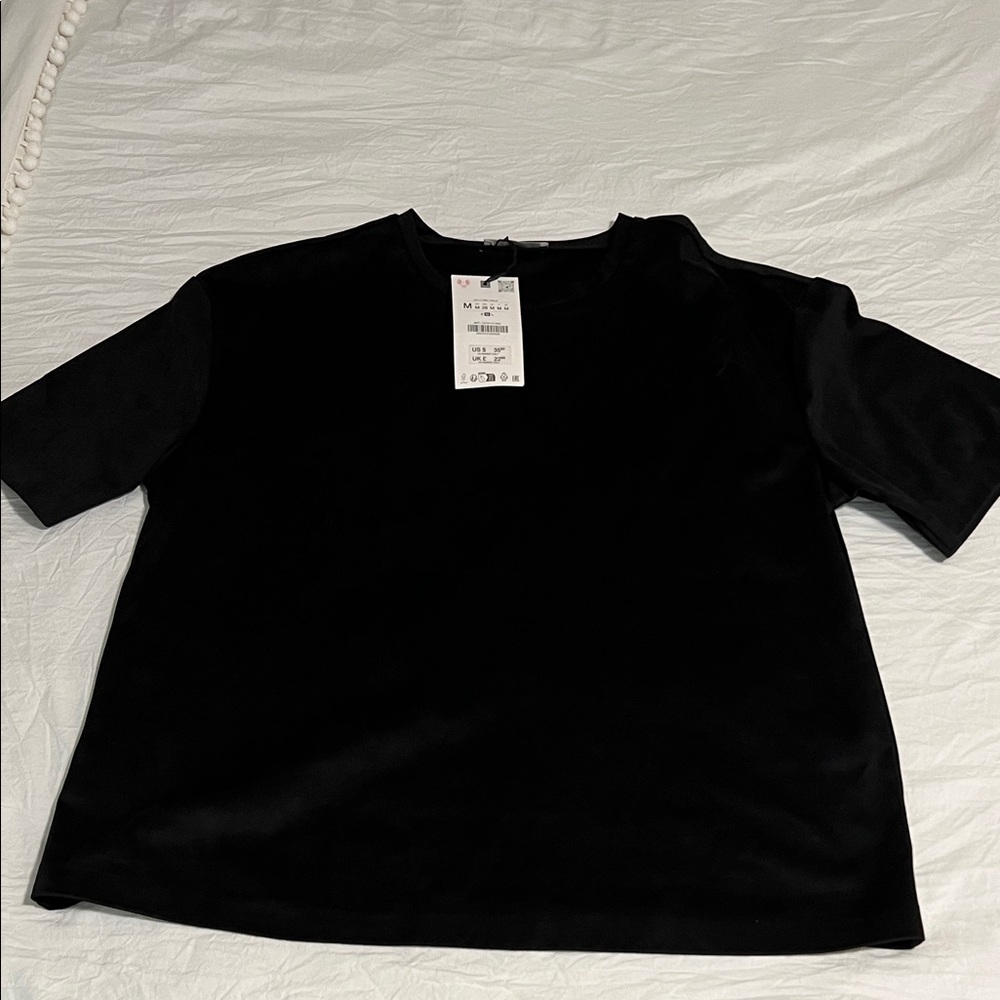 Zara Black Velvet Blouse